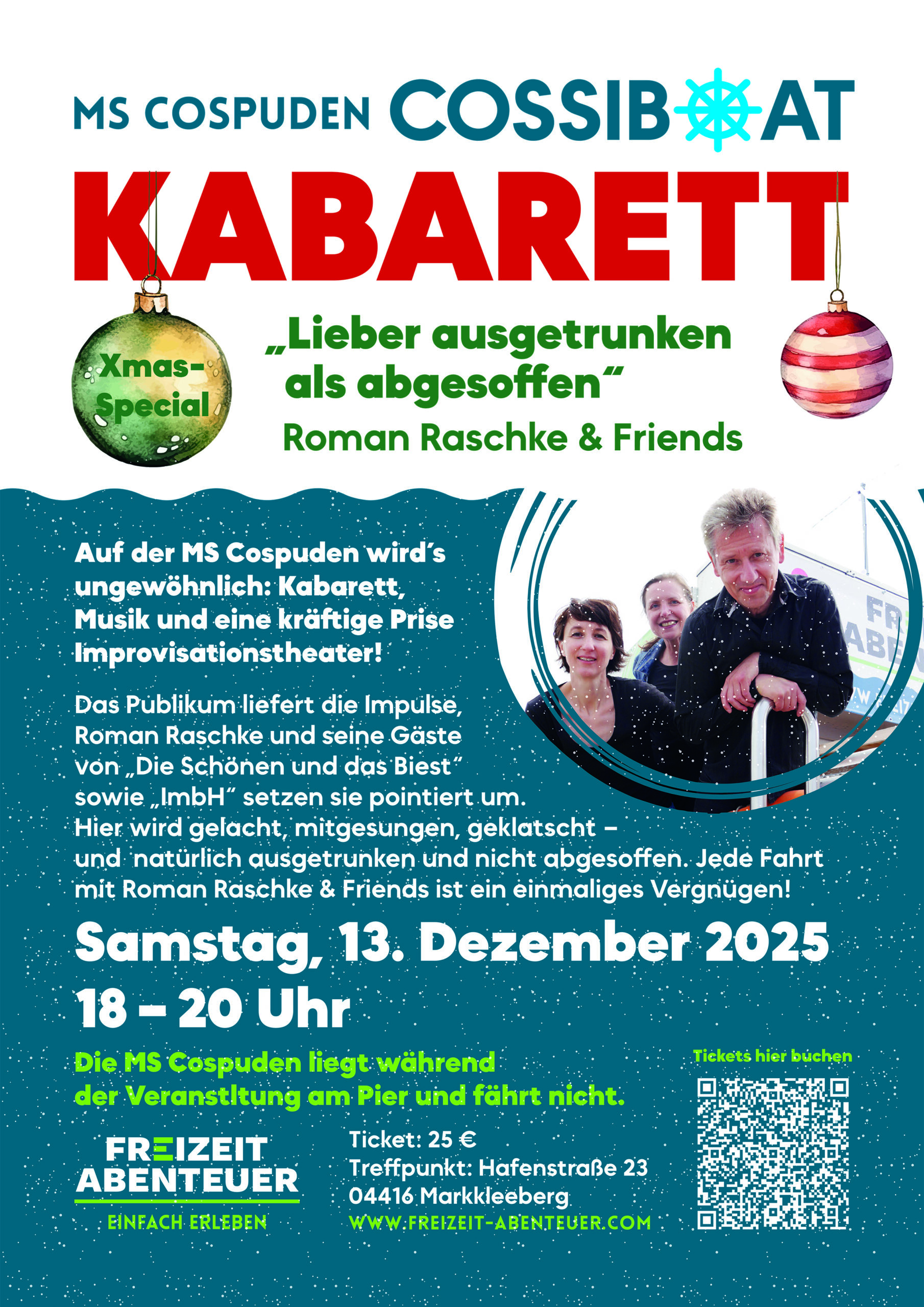 MSC_A5 Aufsteller hoch_Kabarett_12 2025.indd Fluß mit Kajak und Bäumen