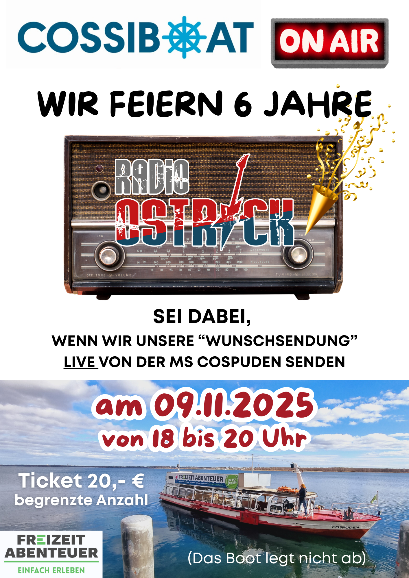 “Cossiboat” Radio-Ostrock Geburtstag Image 1