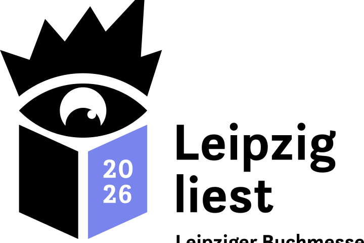 Logo with eye, book, 'Leipzig liest 2026,' Leipziger Buchmesse.